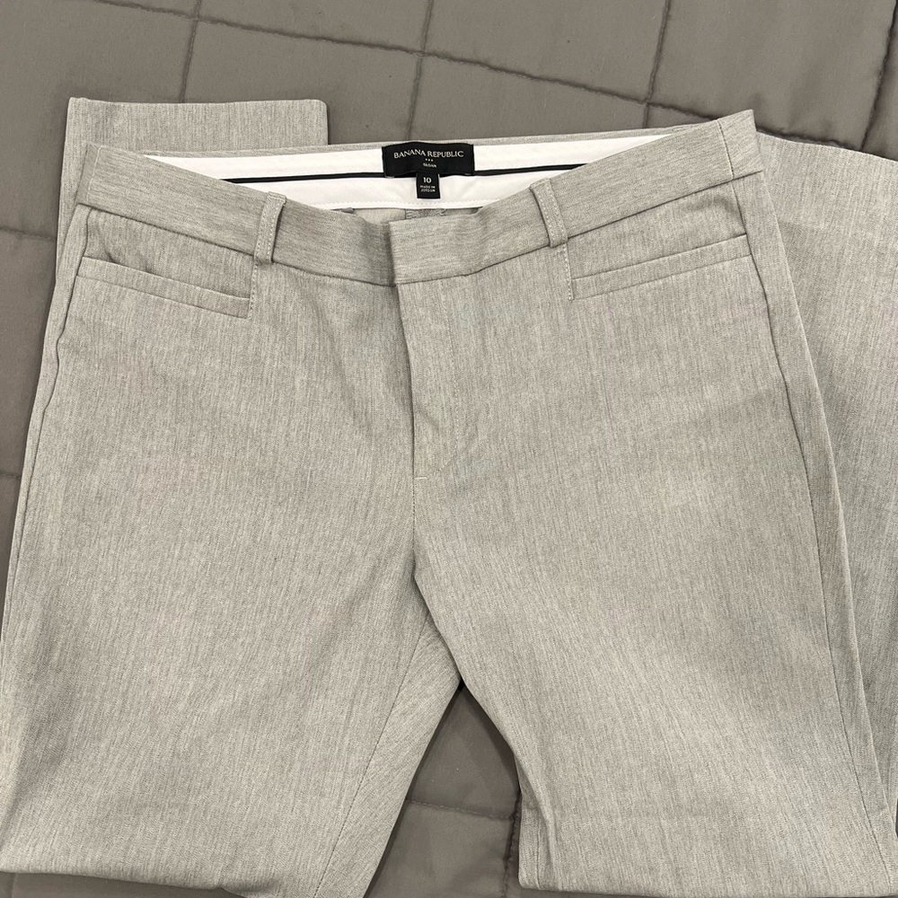 Banana Republic Gray Dress Pants Tailored Wool Blend